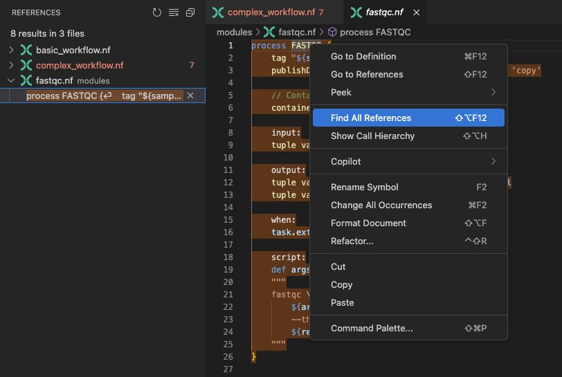 Rechercher les références